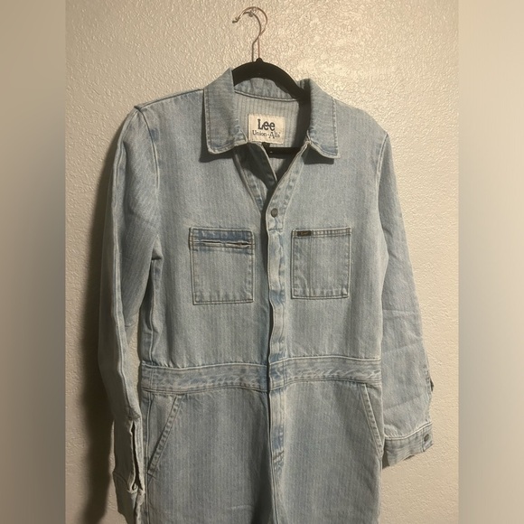 NEW free people Lee Vintage Modern Union Alls Coveralls Jumpsuit Light Wash - Picture 8 of 13